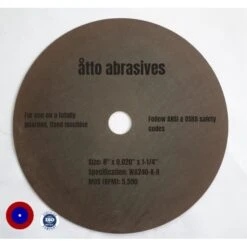 Rubber-Bonded Non-Reinforced Cut-off Wheels 8"x 0.020"x 1-1/4"